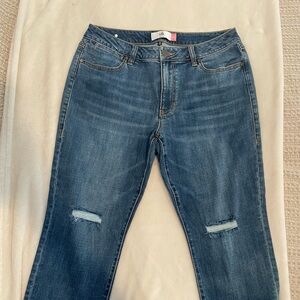 CAbi Distressed Blue Cropped Jeans